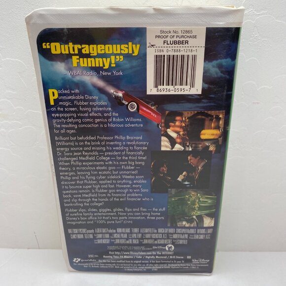 Vintage Disneys Flubber VHS Tape Clamshell Case Family Movie 1997 Robin Williams - Picture 2 of 9